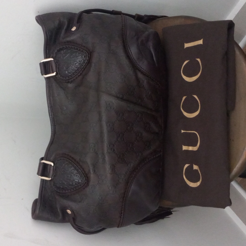 Authentic Gucci GG Monogram Supreme Guccissima Leather Tassels Tribeca Tote Bag - Picture 4 of 12